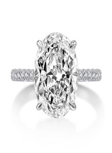 Vintage Oval Cut 4CT Lab Diamond Promise Ring 100 Real 925 Sterling Silver Engagement Wedding Rings for Women Jewelry8590564