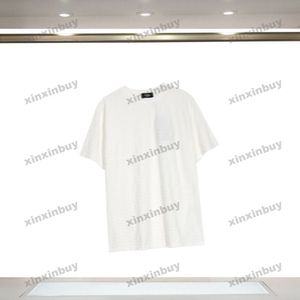 Xinxinbuy Men Designer Tee Tシャツ23SSベルベットファブリックダブルレターJACQUARD短袖