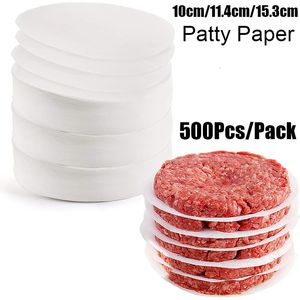 Andere Küche Esszimmer Bar 500 Stück Hamburger-Patty-Papier Wachspapiere zum Trennen gefrorener gepresster Patties für Burger 231214