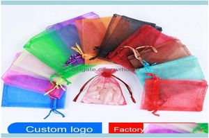 Gift Event Festive Home Gardengift Wrap 100PcsLot 79Cm Plain Small Bags Organza Bag Jewelry Packaging BagsPouches Wedding Par7616128