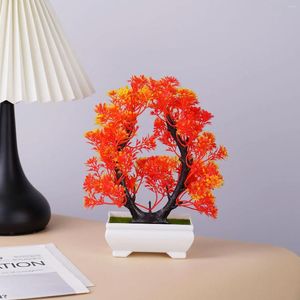 Dekorativa blommor konstgjorda växter krukut bonsai vackra små träd falska ornament för hem trädgårdsfest el dekor