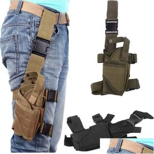 Sacos ao ar livre Cores Ajustável Tactical Puttee Coxa Perna Shouder Pistola Coldre Bolsa Cam Wrap-Around Acessórios de Caça ao Ar Livre Dha3Z