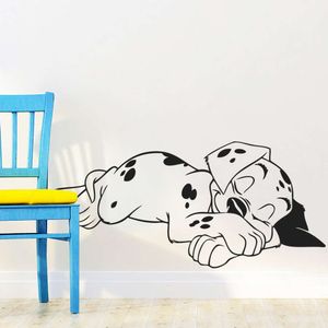 Adesivi da parete Sweet Dream che dorme Dalmatian Dogs Cucciole Pieto Vinile Decallo Murale Poster Murale bambini Nurserio Decorazioni per bambini
