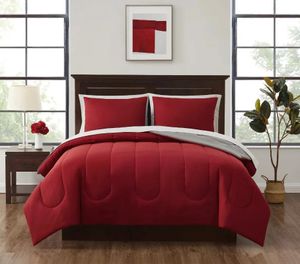Set di biancheria da letto 7 pezzi rosso solido letto in una borsa Queen 231214