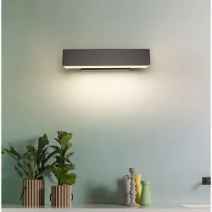 Lâmpada de parede retangular rotativa led luz simples criativo decorativo corredor nórdico quarto cabeceira