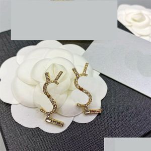 Stud Designers Jóias Mulheres Y Carta Brincos Luxurys Marca Brinco Homens Formal Pingente Studs Hoop Orelha Anéis Festa de Casamento Terno Drop OT6FK