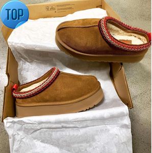 Tasman 1ugglie-05 Chinelos de pele de castanha Slides de pele de carneiro Shearling Tazz New Mules Mulheres Homens Ultra Mini Bota Plataforma Slip-on Sapatos Camurça Conforto Superior Fa9