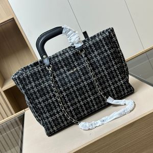 Bolsa de designer marca francesa de luxo mulheres tweed praia tote famosa letra dupla moda mais senhoras designer bolsa de ombro bolsa de alta qualidade grande capacidade senhora