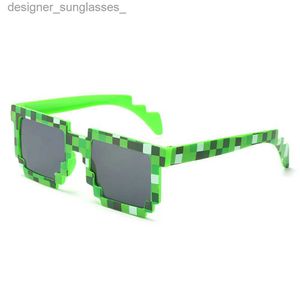 Sonnenbrille Vintage Quadratisch Neuheit Mosaik Angeln Sonnenbrille Unisex Pixel Sonnenbrille Tren Brille Mit Fall Kinder GeschenkL231214