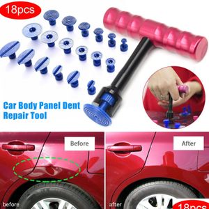 Automotive Repair Kits Professional 18Pcs T-Bar Car Body Panel Paintless Dent Removal Lifter Tooladdpler Tabs Moto Damage Drop Deliv Dhyfl