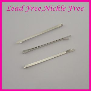 50st 3 0mm 7 0cm Silver Finish Plain Plat Metal Bobby Pins For Women Girls at Nickle Lead Metal Hair Barrettes Pins Sli272U