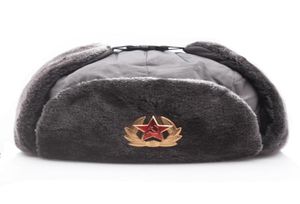 Soviet Union badge Lei Feng hat waterproof outdoor hats for men women Thickened ear protection Russian warm hat 23021046842842031