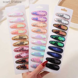 Headwear Hair Accessories 10Pcs/Set Korean Gradient Sequins Metal BB Clips Hair Clips for Kids Handmade Hairpins Barrettes Headwear Girls Hair AccessoriesL231214