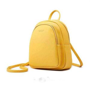 Summer Leather Mini Backpack Small Backpack Purse Designer Famous Brand Women Bags Simple Shoulder Bag Mochila Yellow Black GE06 Y224B