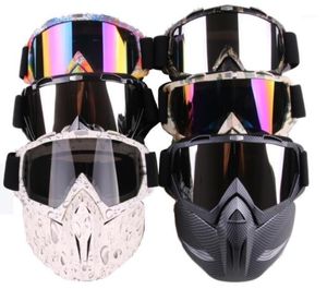 Ski Goggles Winter Men Women Snowmobile Snowmobile Snow WindProof okulary narciarskie Motocross Cool Okulasy przeciwsłoneczne z maską twarzy14627777