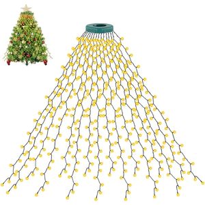 Juldekorationer 400LEDS EU/US Plug Christmas Tree Lights String Semester Fairy Waterfall Garland Lighs For Wedding Year Easter Home Party 231214