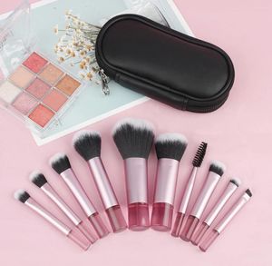 Makeup Brushes 10st/Set Mini med väskpulver Eyeshadow Foundation Blush Blender Concealer Contouring Cosmetics Beauty Tools