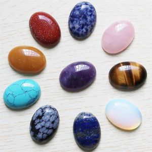 Hela 10st Natural Stone Oval Cab Cabochon Teardrop Beads Color Mixing 18 25mm Diy Jewelry Making Ring Holiday Gift 3357