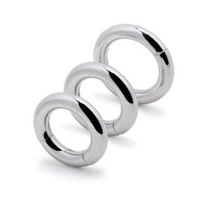 Male Stainless Steel Magnetic Cockring Stimulate Penis Pendant Ball Stretcher Bondage Squeeze Scrotum Testicles Bdsm Sex Toy 3 Siz4731032