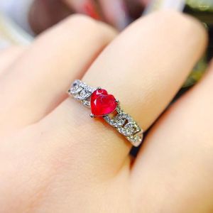 Cluster Rings Natural Ruby Ring Sterling Silver 925 Wedding Women's Generous Luxury Free Mailing Jewelry Boutique