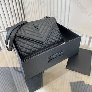 mirror quality designers small envelope bag womens real leather caviar plaid quilted flap purse handbag luxury crossbody black shoulder chain strap with box