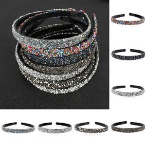 Headbands Luxury pearl rhinestone headband with fashionable thin sparkling rainbow crystal teeth for womens hair clips and accessories 231213