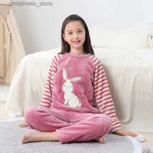 Pajamas Children's Clothing Boys Girls Pajamas Plush Cartoon Dinosaur Baby Pajamas Christmas Warm Sleepwear Winter Teenage Night Clothes R231214