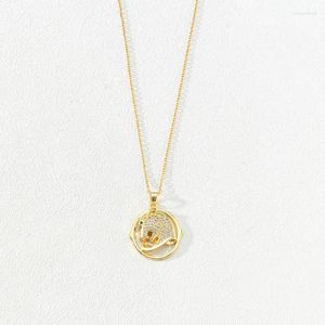 Pendant Necklaces Necklace For Women's 18k Gold Plated Claw Set With Crystal Zircon Moon Teeth Tiger Leopard Fashion Jewelry Gift