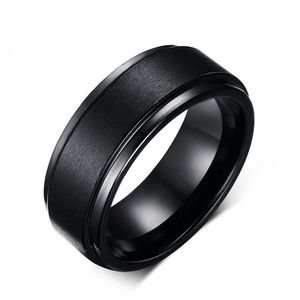 8 ملم تنغستن الصلب حلقات سوداء للرجال خاتم خطوبة بسيطة تانغستن كربيد الزفاف 279z