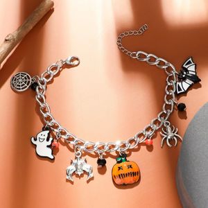 Wholesale Cute Halloween high quality Letter Pumpkin Ghost Skeleton Keychain Key Ring Gold buckle Men Women bag Car handbag Pendant couple cute accessories