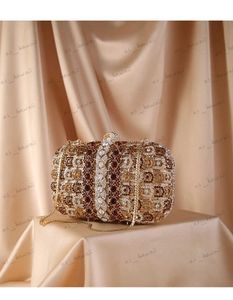 Torby wieczorowe Nowa moda złota czarna kryształowa torebka sprzęgła najlepsza designerka damskie Diamentowe sprzęgła wieczorowe