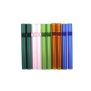 Colorful Pyrex Glass Smoking Tube One Hitter Handpipe Portable Bong Tobacco Cigarette Holder Handmade Mouthpiece Easy Clean Hot Cake DHL