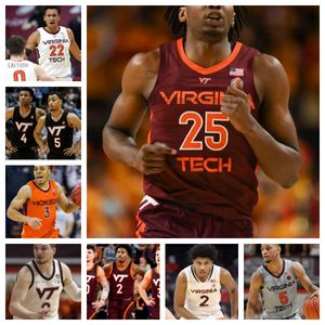 Niestandardowy Hunter Cattoor Sean Pedulla Virginia Tech Hokies Basketball Jersey Dowolne nazwisko numer męski młodość Kobiety All Siched Mekhi Long Patrick Wessler John Camden