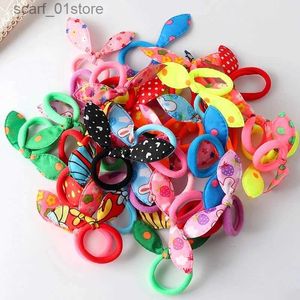 Kopfbedeckung Haarschmuck 20 Stücke Niedliche Kleine Kaninchenohren Haarbänder Mädchen Gummiband Gummiband Baby Kopfbedeckung Koreanische Kinder Haarschmuck OrnamenteL231214