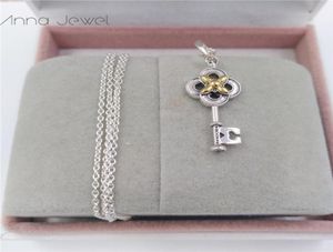 jewelry Necklace Designer Valentine Key & Flower 14K Gold 925 Sterling silver Designer Necklace for women pendant sets birthday gifts 399339C01-701173994