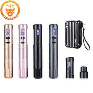 Tattoo Removal Machines Rose gold K6003 Wired Wireless Machine 3.5mm stroke Pen With 2 Battery Packs For Eyebrow Permanent Makeup 231213