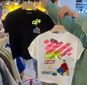 Ragazzi Ragazze cartoon anime lettera stampata T-shirt bambini colletto tondo manica corta casual tees 2024 estate bambini cotone top vestiti Z6000