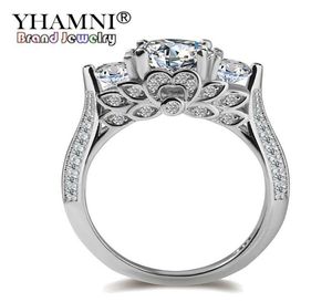 YHAMNI Original Kreative Frauen Ring Natürliche 925 Sterling Silber Ringe Set Zirkonia Diamant Edlen Schmuck Ringe für Frauen XR061385294