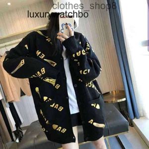 sweaters versatile men's designer Paris new hoodies fashion balencigas home's letter jacquard knitting cardigan sweater coat female shows thin and loose s 3VX6