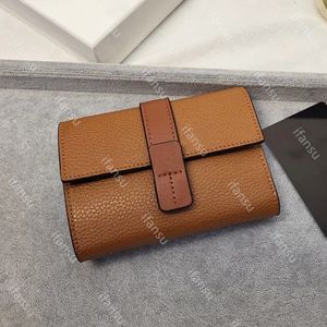 Genuine Leather Luxury Design Color Blocking Women's Fashion Short Lychee Pattern Portable Zero Wallet Men's Simple Long Credit Card Holder with Multiple Card Slots