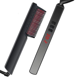 Hårrätare Portable Hair Starten Borste Jonic Electric Hair Artisting Comb -6 Temp Inställningar Anti -Scal LED Display Verktyg 231213