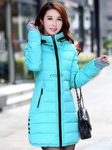 Frauen in Parkas Autumn Winter Kleidung Frauen Down Cotton Fashion Ladies Kapuzenmantel Frauen mittel langer verdickter wasserdichte schlanke Freizeitjackel240130