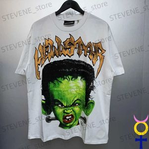 メンズTシャツHellstar Tシャツファッションブランドストリートウェアパーソナリティ風速プリントラウンドネックレトロヒップホップオリジナルレーベルTEES T231214