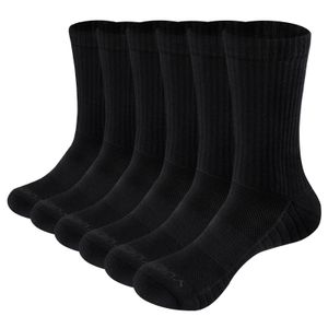 Sports Socks Yuedge Men Comfortable Bowable Cotton Cushion Black Crew Athletic Training Trekking Vandring 6 Par 37 EU 231213
