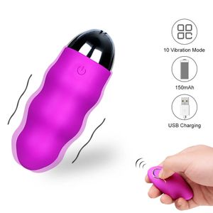 Vibratoren, 10 Geschwindigkeiten, Vibrator, Sexspielzeug für Frauen, mit kabelloser Fernbedienung, wasserdicht, geräuschlos, Kugel-Ei, USB, wiederaufladbar, Spielzeug für Erwachsene 231214