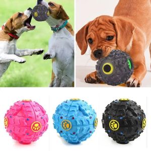 Brinquedos para cães de estimação filhote de cachorro som bola vazamento comida bola som brinquedo bola pet cão gato squeaky mastiga filhote de cachorro squeaker som suprimentos para animais de estimação jogar