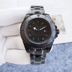 relógios masculinos de movimento mecânico automático, relógios de pulso totalmente pretos com cara preta, relógios de pulso super brilhantes em aço inoxidável Orologio Uomo Montre de luxe 007