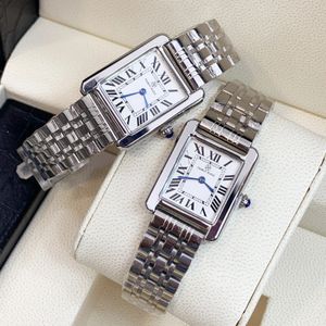 Andra klockor Ankomstkvarts Enkel fyrkantig Dial Classic Women Watch Elegent Pure Rostfri Silver Silver Luxury Wristwatch Lady Dress Clock 231214
