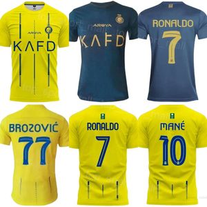 Club Team 23-24 Men Soccer Al Nassr Jerseys 7 RONALDO 94 TALISCA 29 GHAREEB 23 AHMED 2 AL-GHANNAM 16 MARAN 14 AL-NAJI 4 AL-FATIL 10 MANE Football Shirt Kits Uniform Sport