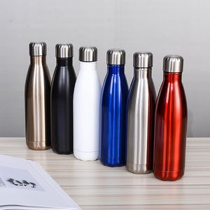 17oz Sport Water Bottle Vacuum Insulated Stainless Steel Outdoor Water kettle Leak-Proof Double Wall Cola Shape Water Bottle Keep Drinks Hot & Cold